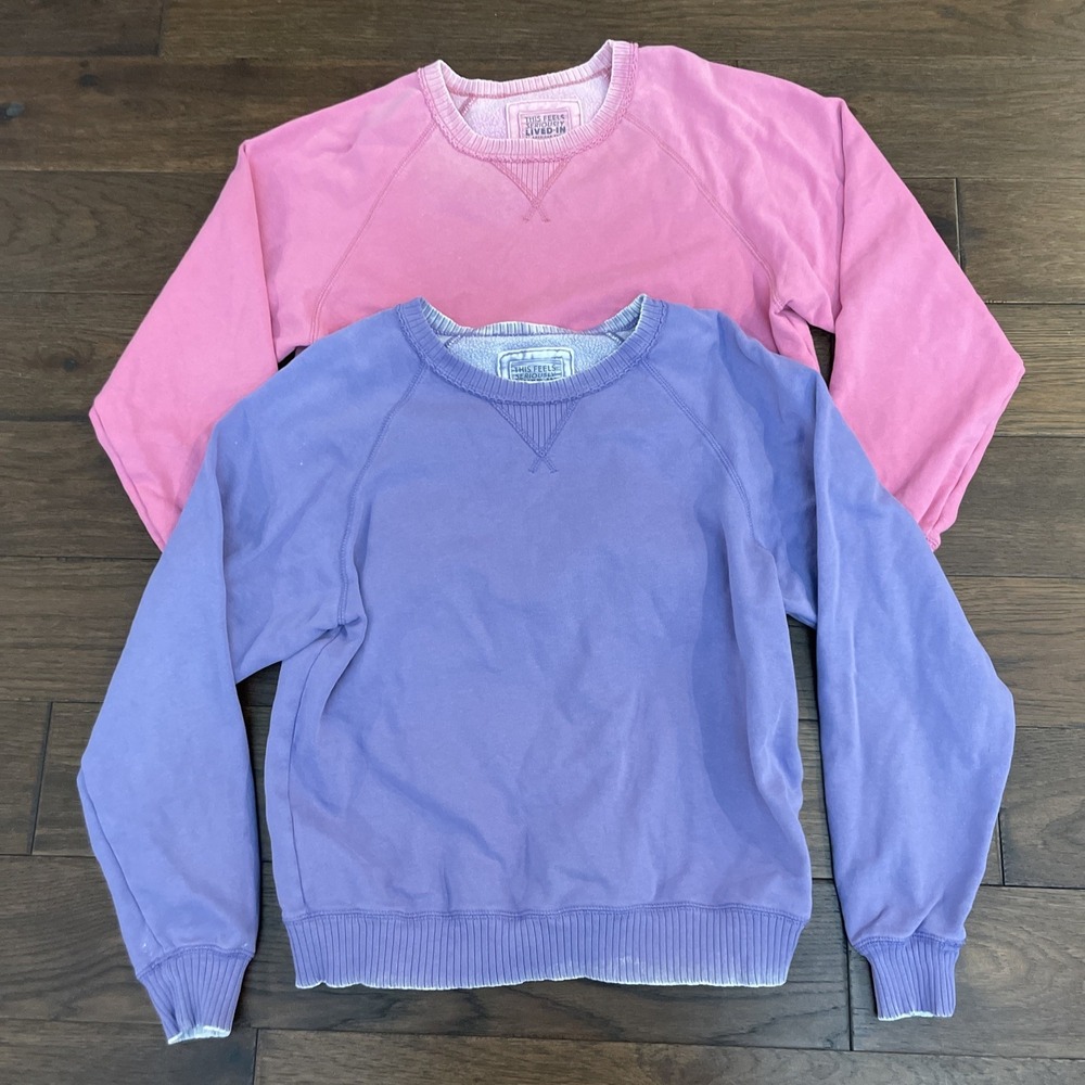 This Feels Seriously Lived-In American Eagle Purple & Pink Sweat Top XS Lot Of 2
